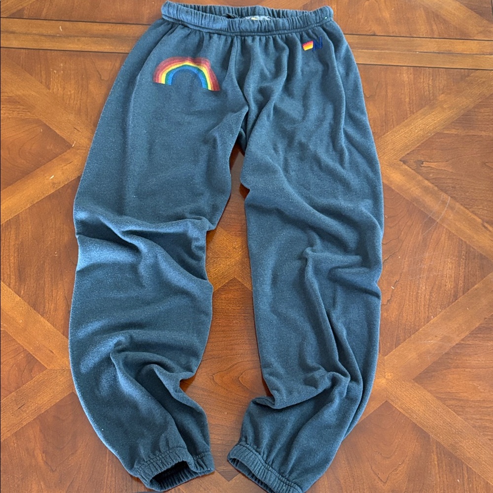Aviator Nation Navy Joggers with Rainbow Accents